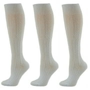Sierra Socks Women's Cotton Cable Knit Knee High School Uniform Socks for Girls,3-Pack, Multi Colors