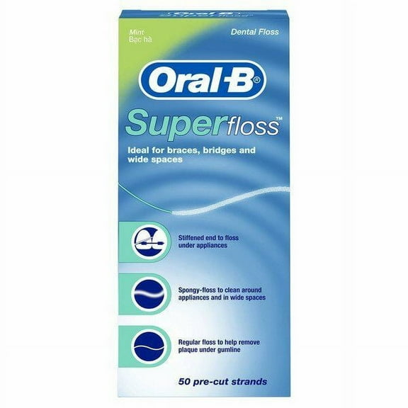 Oral-B Super Floss Mint 50 Pieces Pre-Cut (Pack of 6)