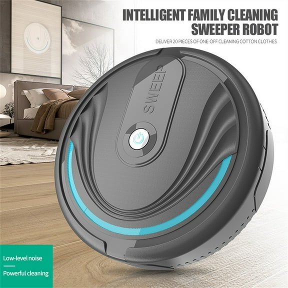 Mini Automatic Vacuuming Robot with Electrostatic Cleaning and Obstacle Sensing, Compact Sweeping Robot for Small Apartments Dorms, AA Battery Powered Floor Cleaner for Tiles Wood Floors