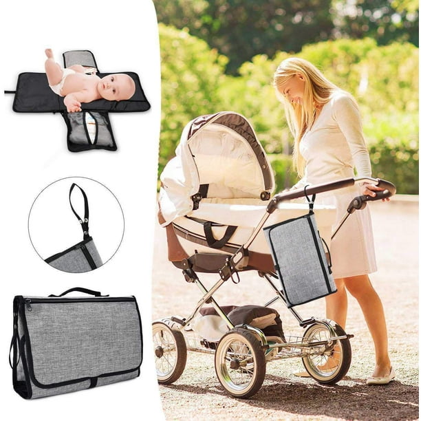 Baby Portable Diaper Changing Pad, Diaper Bag Changing Pad Station with Head Cushion & Pockets