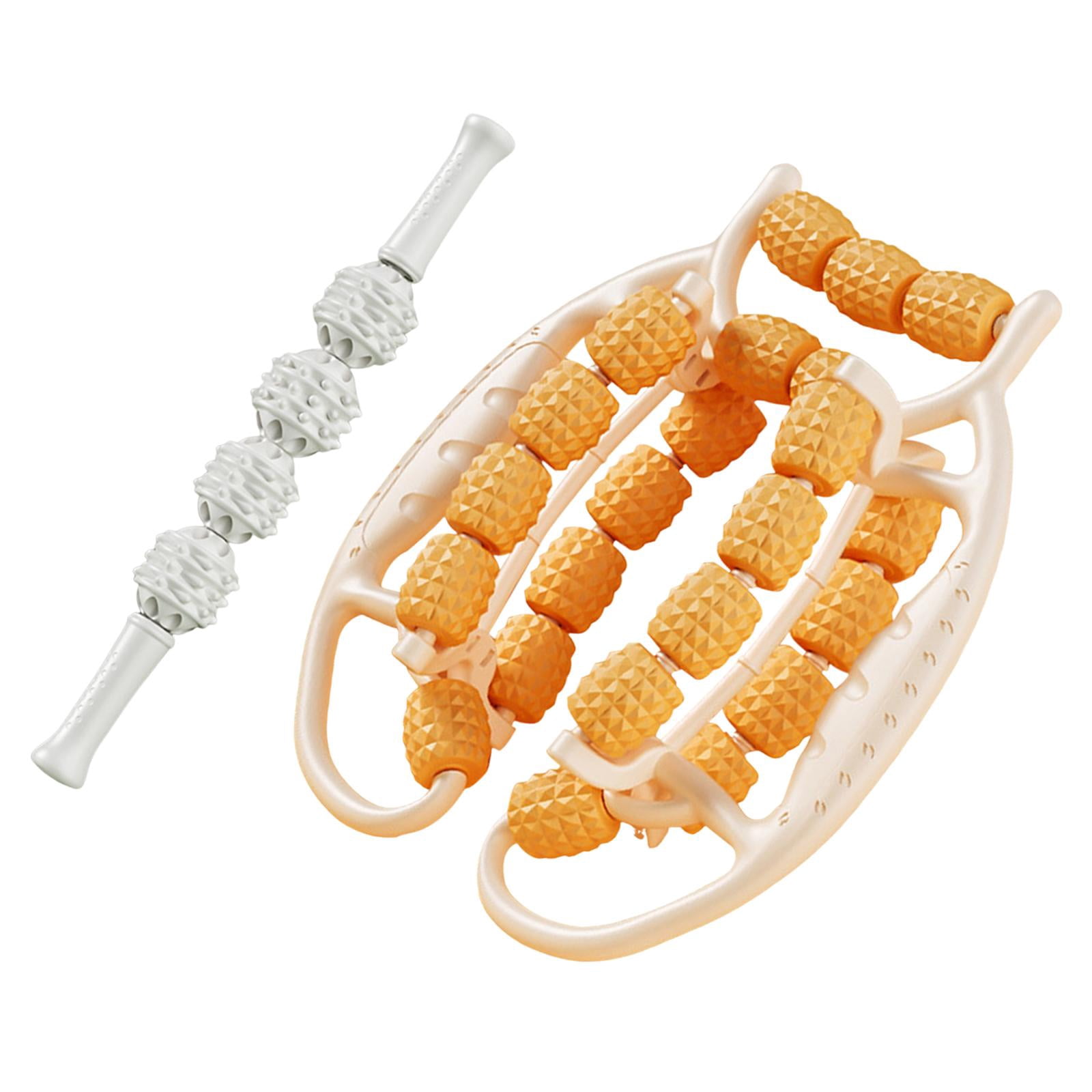 Dualoai Fascia Muscle Relax Roller Massagers Circular Leg Clamps for Hands Shoulders Orange