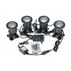 thumbnail image 1 of Focos para acuarios subacuáticos RGB multicolor a prueba de agua con control remoto para estanques de jardín, pecera, piscina, enchufe del Reino Unido (paquete de 4 luces), 1 of 5