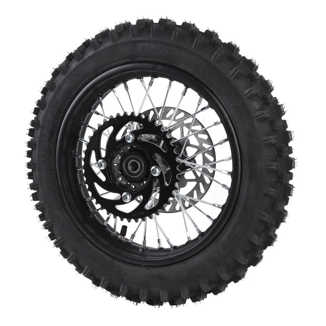 Rear Wheel Rim Tire Assembly, 3.00-12 Rear Wheel Rim Improved Traction Rubber Enhanced Grip Abrasion Proof for TSD 110 TD 125