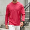 thumbnail image 6 of OYXSER Men's Long Sleeve T Shirt Crew Neck Cotton Soft Lightweight Basic Tee 9 Colors S-3XL, 6 of 9