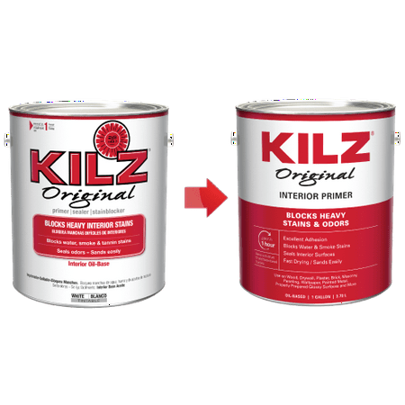 KILZ Original Interior Oil-Based Primer, Sealer & Stainblocker, White - New Look, Same Trusted Formula