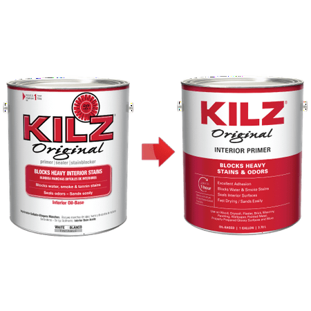 KILZ Original Interior Oil-Based Primer, Sealer & Stainblocker, White - New Look, Same Trusted