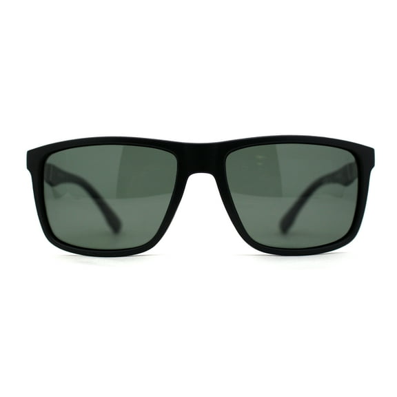 Polarized Gentlemens 90s Slick Sport Horn Rim Sunglasses Matte Black Green