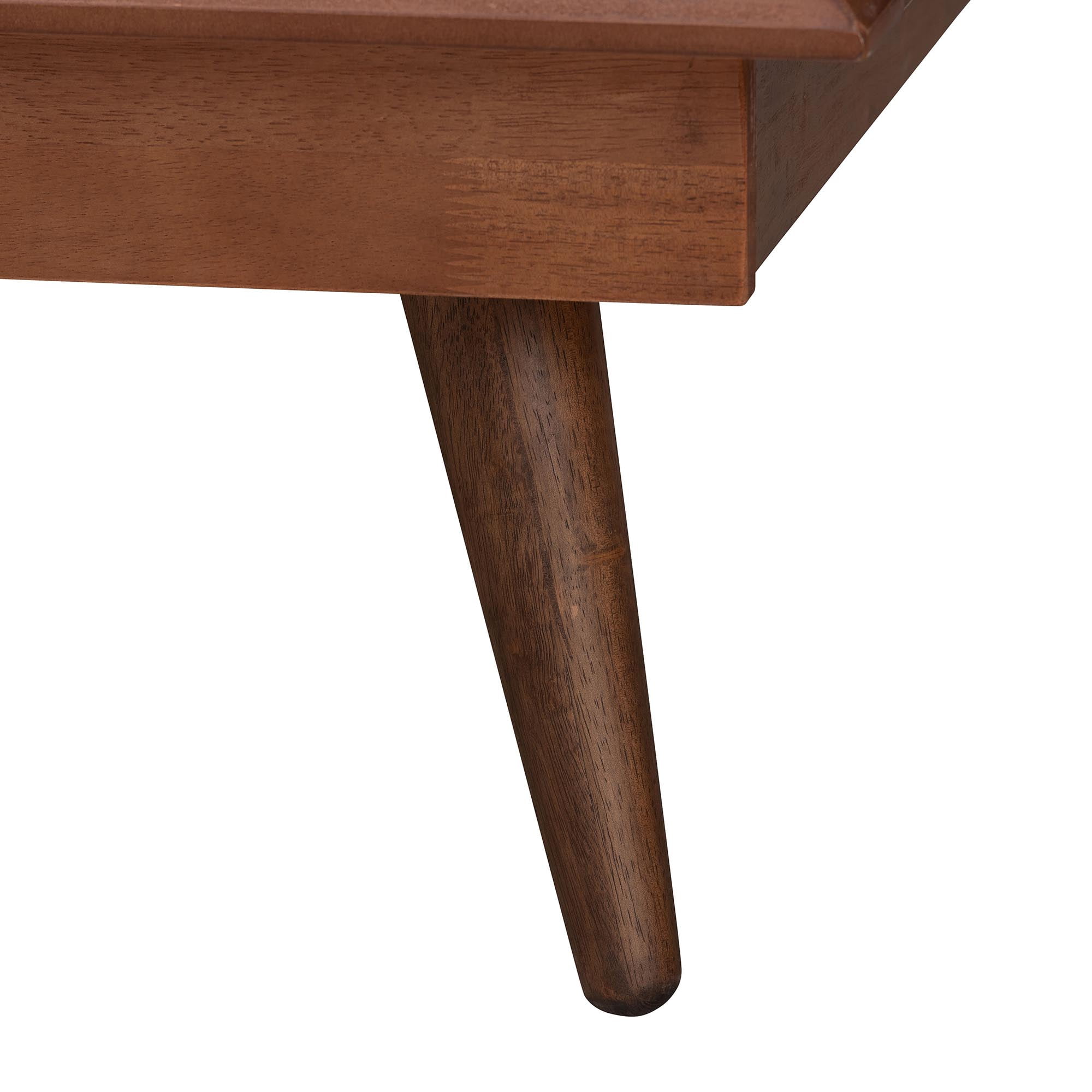 Baxton Studio Elvina Mid-Century Platform Bed, King, Ash Walnut