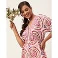 thumbnail image 5 of Moomaya Women's Printed Jumpsuit, V-Neck Sleeveless Wide Leg Loose Boho Style Jumpsuits, 5 of 9