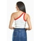 thumbnail image 3 of Top asimetrico de un hombro Juvenil, 0196 (Rojo) blanco G, 3 of 5