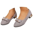 thumbnail image 3 of Summer Women's Casual Pointed Toe Flat Shoes with Rhinestone Bow Detail Low Heel Comfortable Footwear, 3 of 9