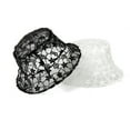 thumbnail image 1 of Yirtree Transparent Mesh Lace Bucket Hat Wide Brim Packable Sun Caps Embroidered Flower Fisherman Hats for Women Girls, 1 of 8
