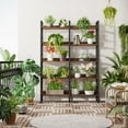 thumbnail image 3 of Tribesigns 5-Tier Industrial Bookshelf, Free Standing Wide Etagere Book Shelf for Storage and Display, Wood and Metal Bookshelves for Living Room, Home Office, Rustic Brown, 3 of 5