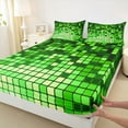 thumbnail image 3 of Castle Fairy Adults Pixelated Blocks Miners Twin Sheet Sets,Futuristic Cubes Bedding, 3 of 7