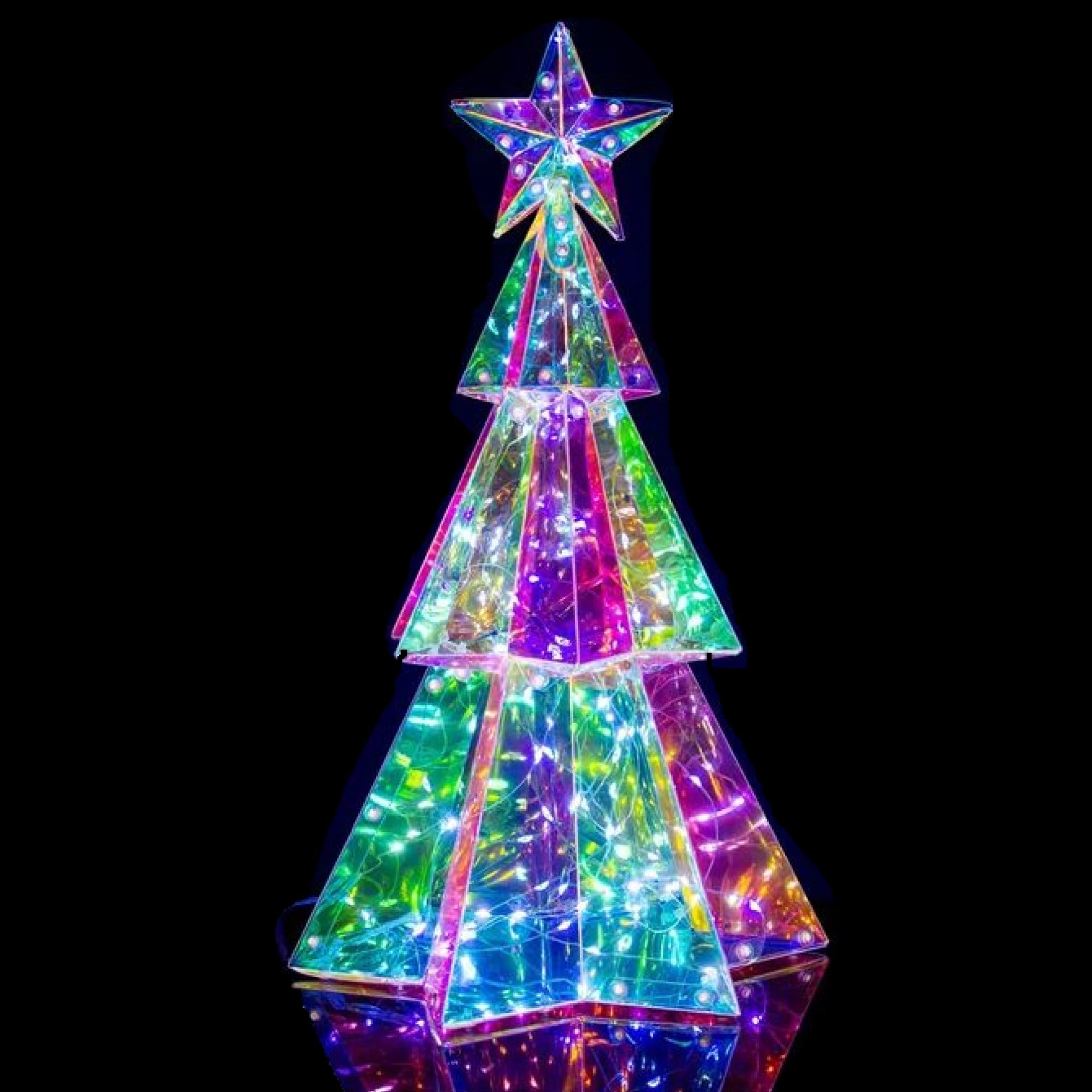 Kurt S. Adler TR3277 15 in. Battery-Operated Lighted Magical Iridescence Holographic Tabletop Christmas Tree