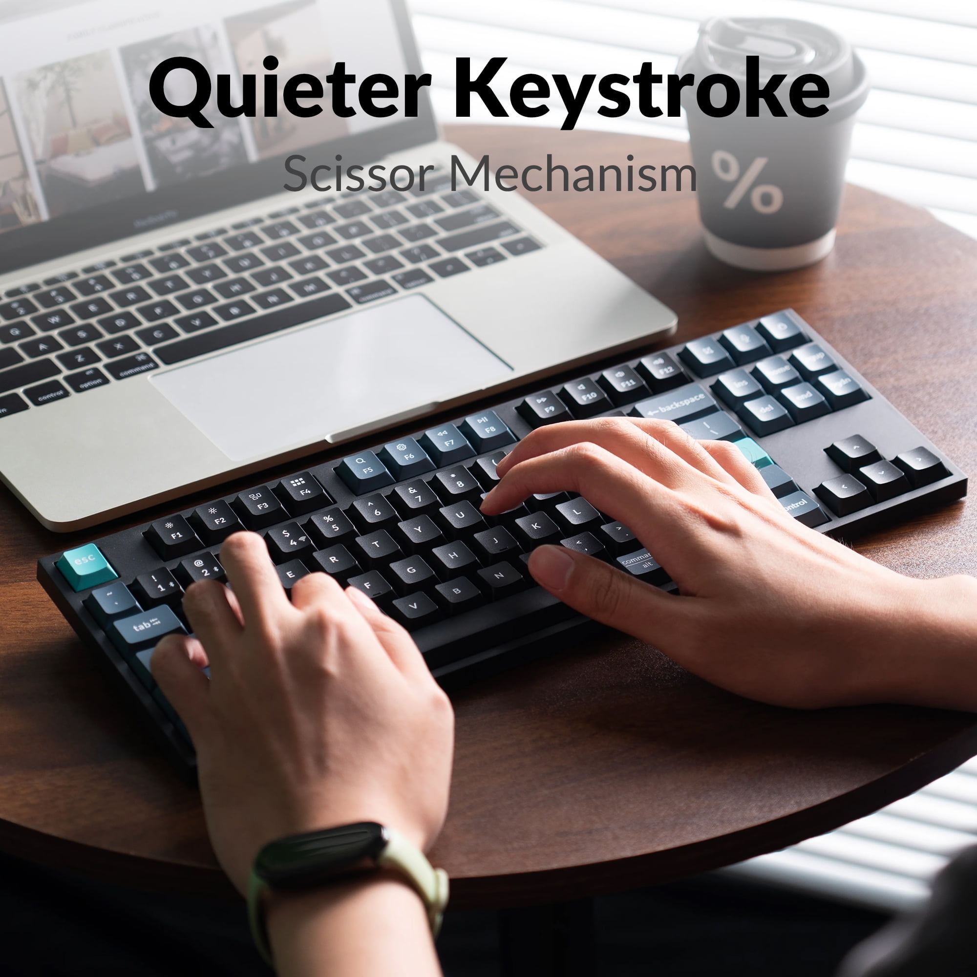 Keychron B33 80% TKL Wireless Silent Keyboard, 2.4G/Bluetooth/Wired, for MacOS/Windows/Linux/, Black