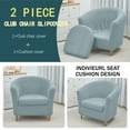 thumbnail image 5 of BH-JJSMGS Stretch Club Chair Slipcover, 2 Piece Barrel Chair Cover Soft Checkered Armchair Covers Removable Furniture Protector Washable for Living Room Banquet-2 Piece, 5 of 7