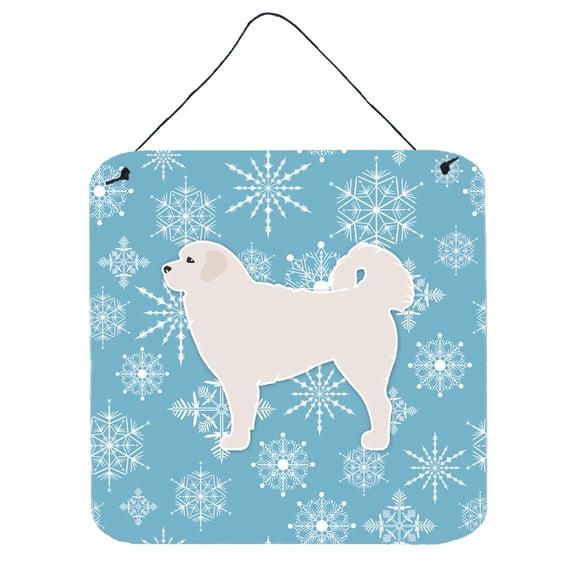 Winter Snowflake Design with Dog Art Wall or Door Hanging Prints