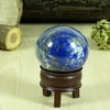 Reikiera Lapis Lazuli Stone Ball Natural Gemstone Sphere Reiki Crystal Healing With Ring Stand- Choose Size