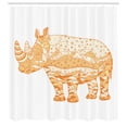 thumbnail image 3 of Ambesonne Animal Shower Curtain, Zentangle Animal Africa Art, 69"Wx84"L, Pale Orange Orange, 3 of 5