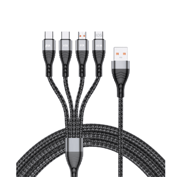 USB Cable Braided 6A3A2A2.4A, Android Charging Cable Fast Phone Charger  Cord with Extra Long Length Nylon Braided Compatible with PS4,6A (2 metre  gri)