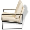 thumbnail image 6 of StoneCreek Accent Chair, Modern Armchair with Metal Frame, Leather Single Sofa Chair with Thick Padded Backrest, Upholstered Lounge Chair for Living Room, Bedroom, Pale Cream White, 6 of 7