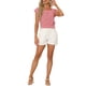 thumbnail image 2 of INSPIRAR CHIC Blusa de Mujer de Verano con Cuello Cuadrado y Mangas Cortas de Gingham M Rojo, 2 of 6