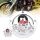 thumbnail image 1 of Goldfire Cubierta de temporizador Derby de 5 agujeros y cubiertas de puntos para Harley 1999-2014 Big Twin Cam Touring Road King Electra Glide FLHR FLHX FXST Dyna (esqueleto 3D rojo), 1 of 1