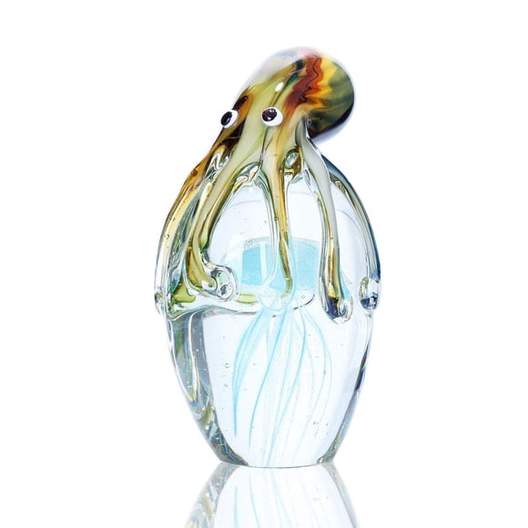 QFkris Qf Handmade Blown Glass Octupus and Jellyfish Christamas Gift Home Decor