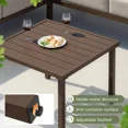 thumbnail image 3 of Poteban 6-Piece L-Shaped Outdoor Conversation  Set, Metal Sectional Sofa with 6" Thick Olefin Cushions, Wide Armrests & Coffee Table, Beige for Garden Backyard, 3 of 7