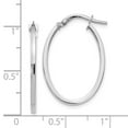thumbnail image 4 of 14K White Gold Polished Oval Hoop Earrings, 4 of 4