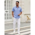 thumbnail image 5 of RICHCOIN Short Sleeve Mens Dress Shirts Casual Solid Shirts for Men Button Down Business Shirt, 5 of 7