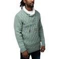 thumbnail image 3 of X RAY JEANS Mens Cable Knit Cowl Neck Sweater, Sage, M, 3 of 5