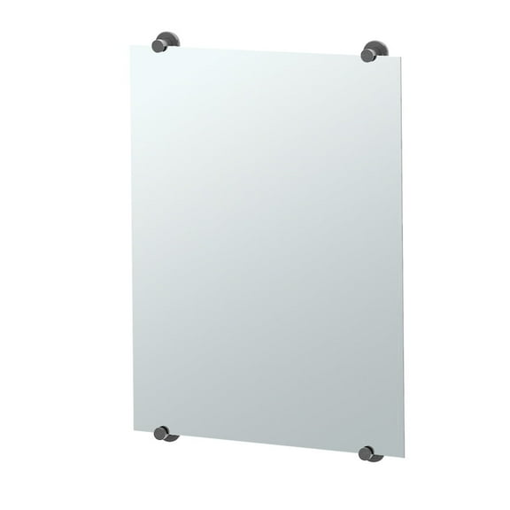 Gatco Latitude II 30" Frameless Fixed Mount Mirror, Matte Black