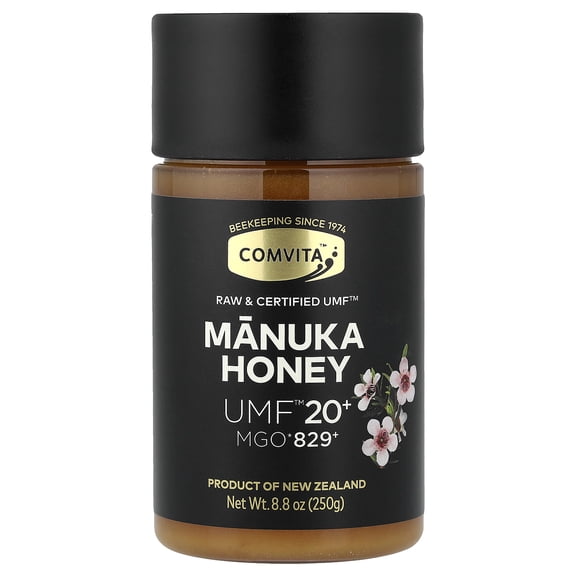 Comvita Certified UMF 20  (MGO 829 ) Raw Manuka Honey, Rare, Ultra Premium Grade, Wild, Unpasteurized, Non-GMO Superfood I 8.8 oz