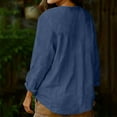 thumbnail image 6 of Tauxra Long Sleeve Shirt for Women, V-Neck Pleated Top in Linen-Like Washed Fabric for Spring and Summer Casual Wear, 6 of 7