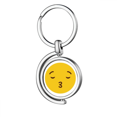 thumbnail image 1 of beso amor amarillo lindo hermoso patron de chat en linea ilustración Rotating keychain Metal Keyring Holder, 1 of 2