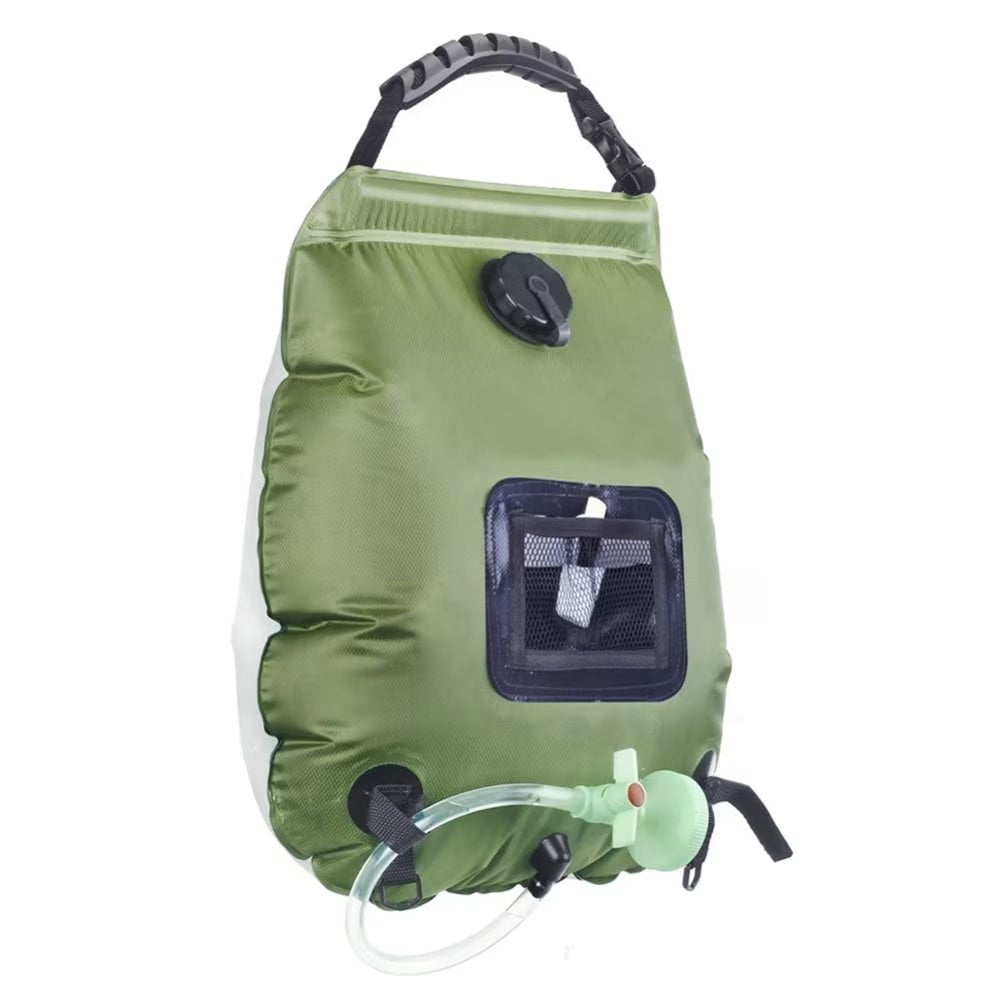 Schanno Camping Shower, 5 Gallon/20L Portable Solar Heating Shower Bag for Outdoor Beach Swimming Traveling Hiking, Green