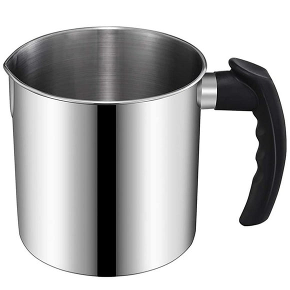 Candle Making Pouring Pot, 44 Oz Double Boiler Wax Melting Pot, Candle Making Pitcher, Heat-Resistant Handle,1 x Pouring Pot,Silver