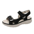 thumbnail image 5 of Women's Orthopedic Platform Sandals Comfortable Slip on Open Toe Wedge Slides Summer Walking Casual Arch Support Shoes with Cushioned Sole 2-Black Size 8, 5 of 5