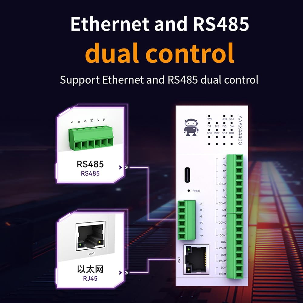 8AO Switching Analog Remote IO Module RS485 Ethernet 0-20mA/4-20mA M31-XXXA0008G Modbus Easy Expansion DC 9-36V