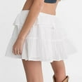 thumbnail image 4 of Jinhomg Womens Cute Swing Skirt 2025 Trendy Tiered Ruffled A-Line Skirts Flowy Swing Elastic High Waist Mini Skirt Ladies Summer Y2K Skirts White S, 4 of 5