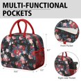 thumbnail image 6 of Lunch Bag Lunch Box for Women Reusable Insulated Lunch Cooler Bags,Large Capacity for Work Travel Picnic,Water-Resistant Pioneer Colorful Floral Lunch Tote Bag Gifts for Woman Mom Red, 6 of 6