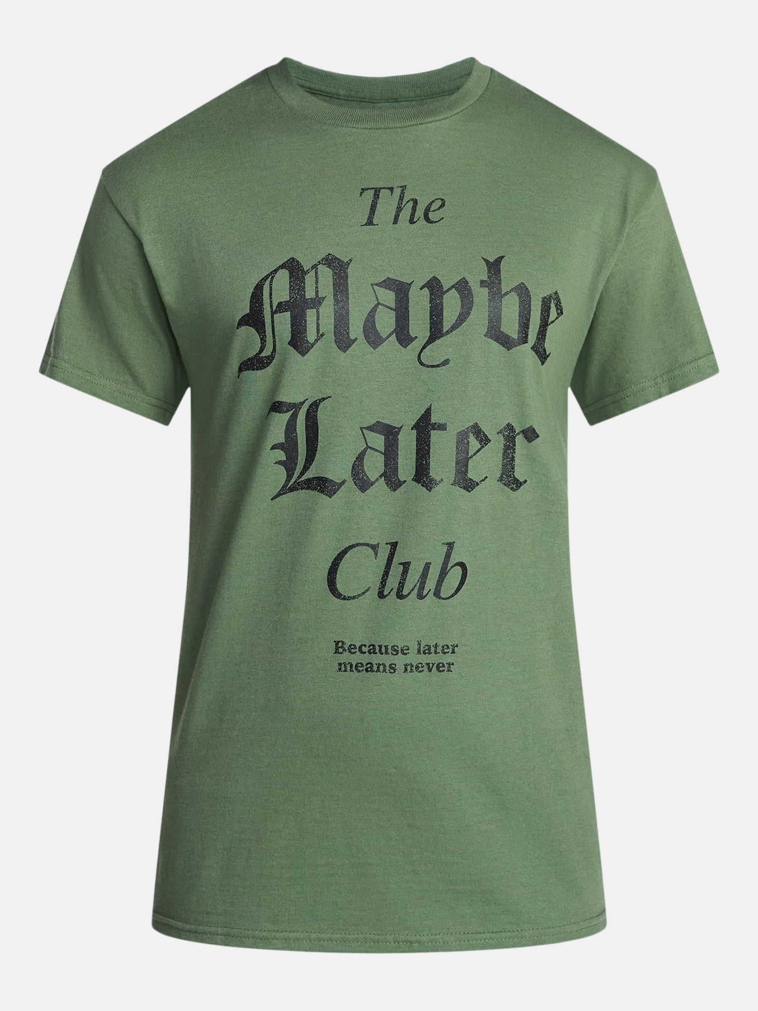 Humor Men's and Big Men's Maybe Later Club Cotton Graphic Tee with Short Sleeves, Size S-3XL
