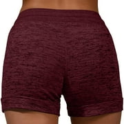 Biker Shorts For Women Drawstring Soft Activewear Comfy With Pockets Yoga Shorts L
