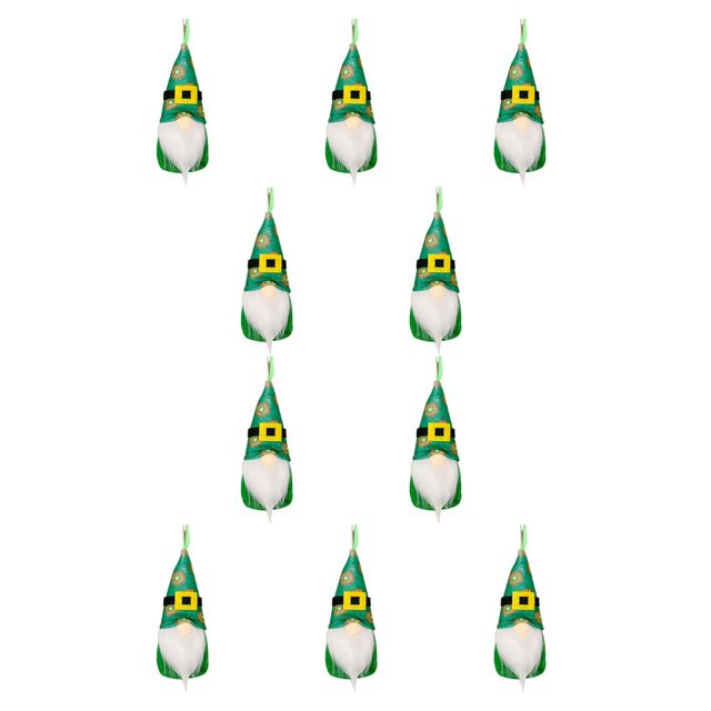 Ounissouiy Colgante del día de San Patricio Colgantes de muñecas sin rostro Gnome Doll Tipo 5 Tipo 5 10piezas
