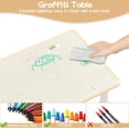 thumbnail image 2 of Para niños' mesa y 6 - chair set height - adjustable feature, superficie grafiti | 47.2x23.6 pulgadas | detachable almacenamiento box | durable, safe & bpa - free materials | non - slip feet |..., 2 of 8