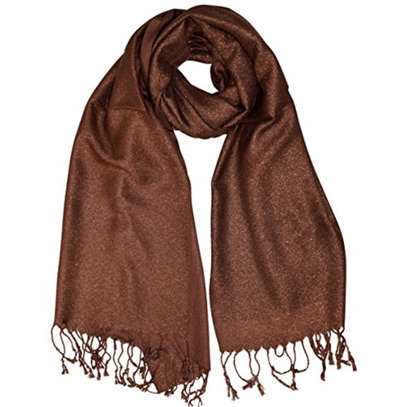 Peach Couture Princess Shimmer Scarf Pashmina Shawl with Fringes
