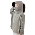 thumbnail image 3 of ZHOGXU Kids Girls Boys Summer Hooded Coat Long Sleeve Solid Color Zip Up Sun Protection Lightweight Breathable Loose Fit Jacket Top For Outdoor Activities,Grey,8-10 Years, 3 of 3