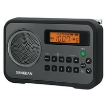 Sangean AM/FM Digital Portable Receiver with Alarm Clock (Black), PR-D18BKPT